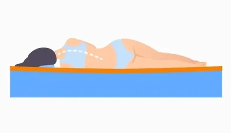 Жёсткий Жёсткий матрас: тело почти не продавливает поверхность